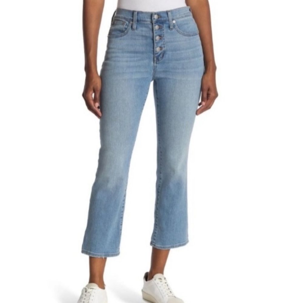 Madewell Cali Demi Boot Jeans Button Front 28